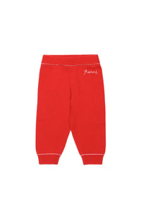 Pantalon de survêtement à taille élastiquée en laine et cahemire - Bright Red