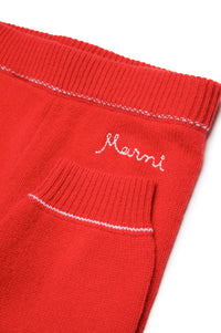 Pantalon de survêtement à taille élastiquée en laine et cahemire - Bright Red