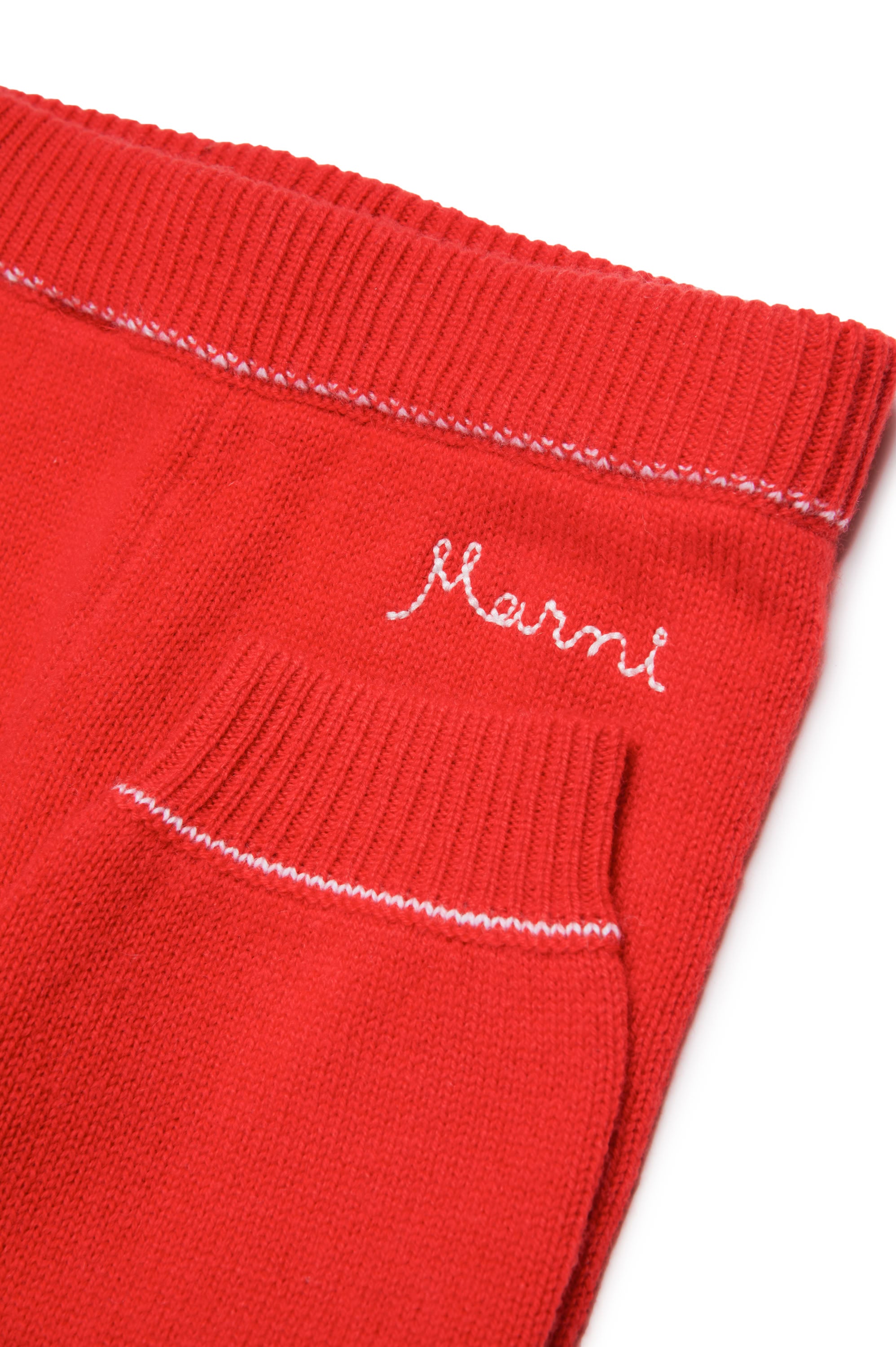 Pantalon de survêtement à taille élastiquée en laine et cahemire - Bright Red