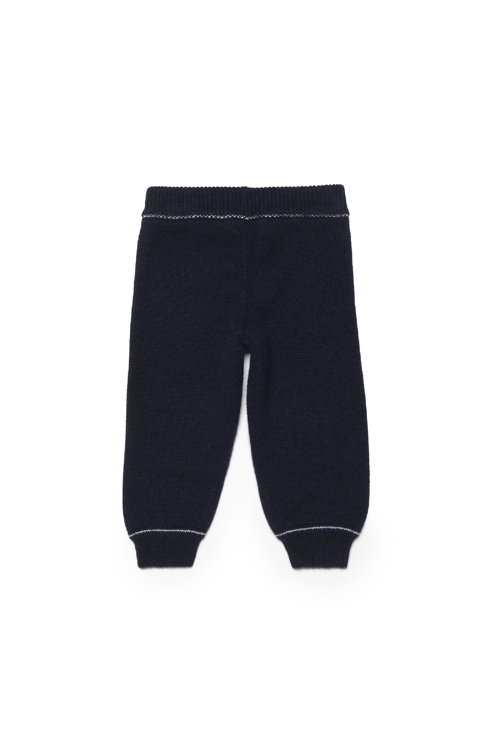 Pantalon de survêtement à taille élastiquée en laine et cahemire - Blue Navy
