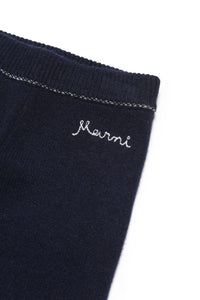 Pantalon de survêtement à taille élastiquée en laine et cahemire - Blue Navy