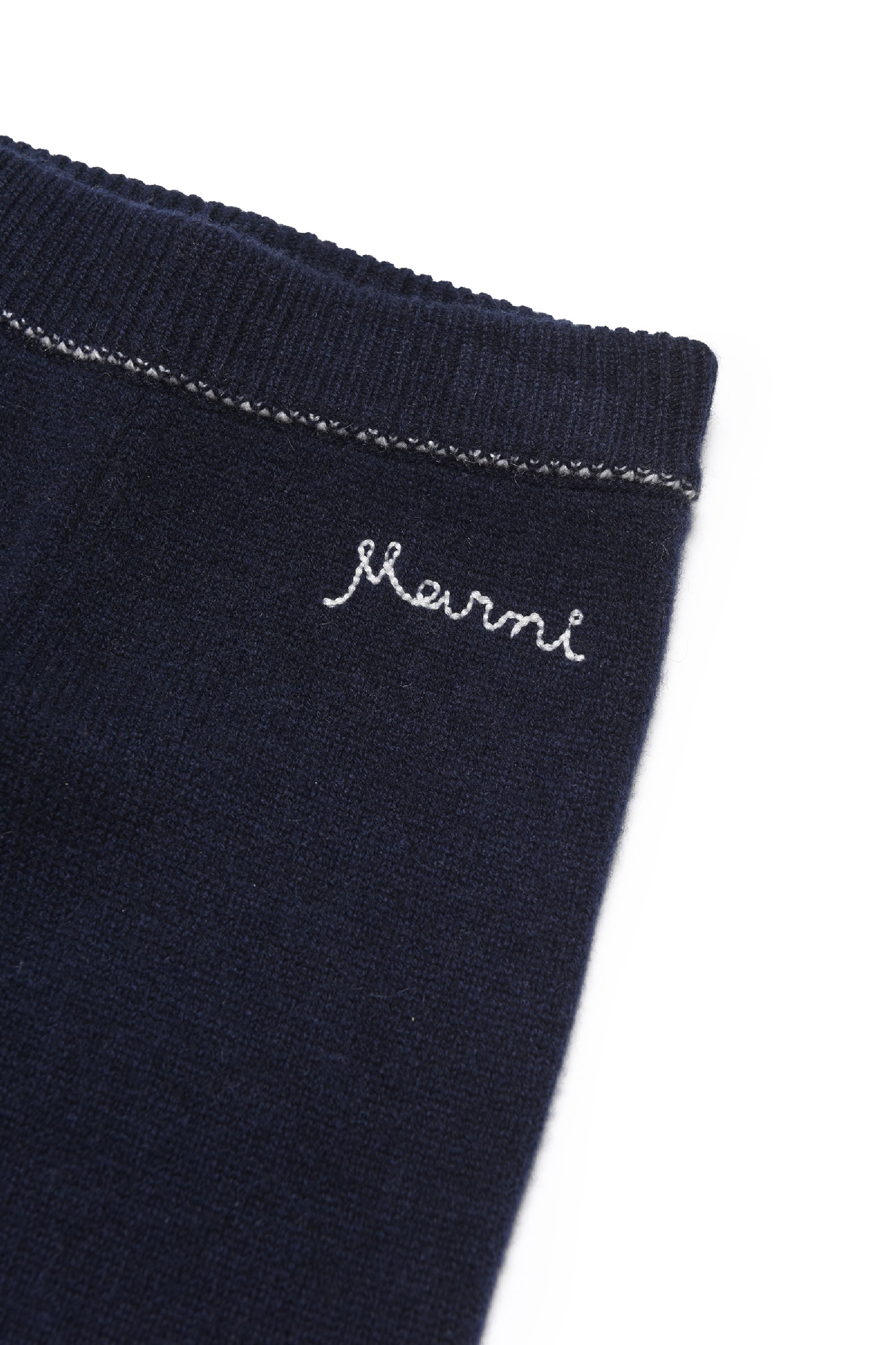 Pantalon de survêtement à taille élastiquée en laine et cahemire - Blue Navy