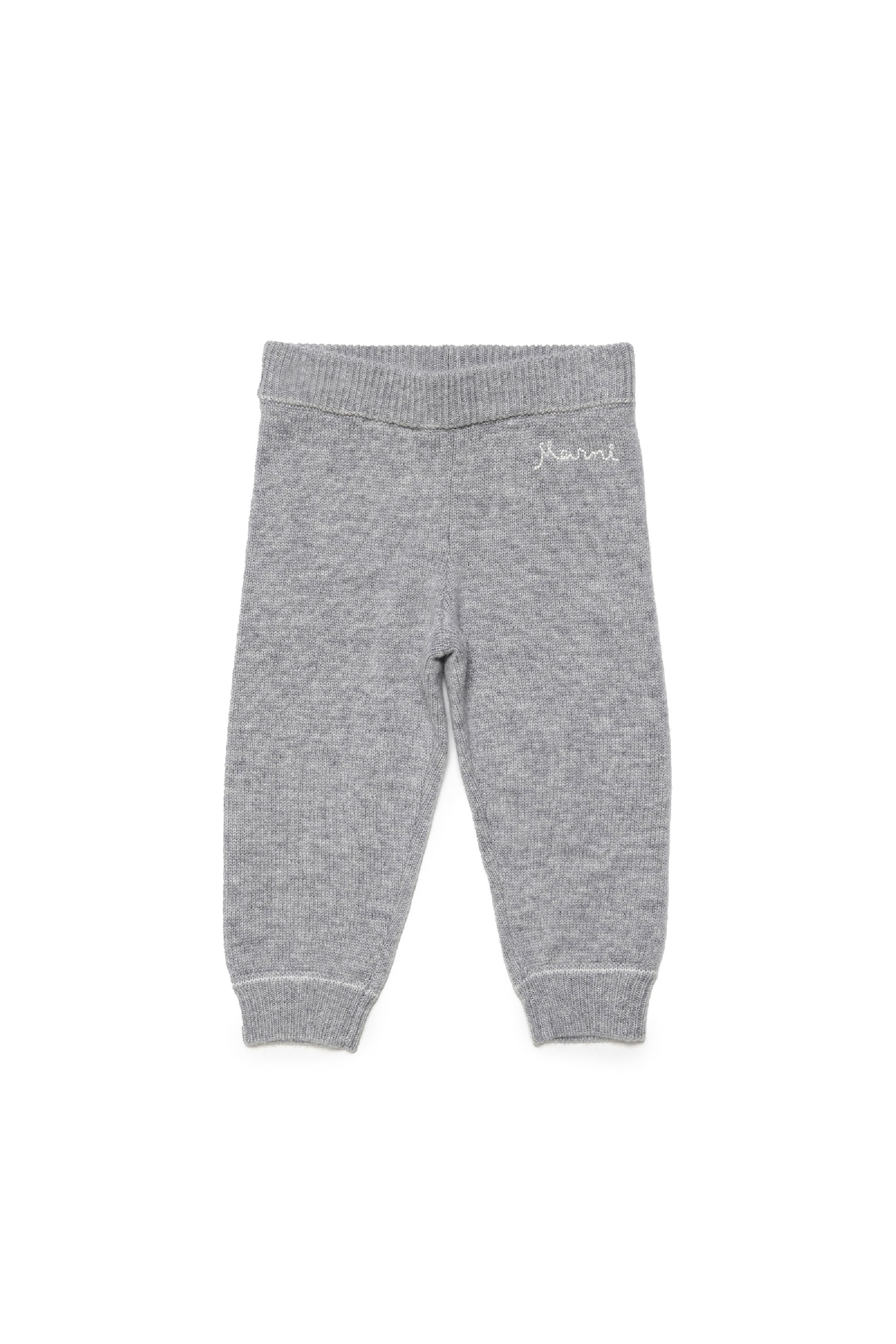 Pantalon de survêtement à taille élastiquée en laine et cahemire - Inox Gray Melange