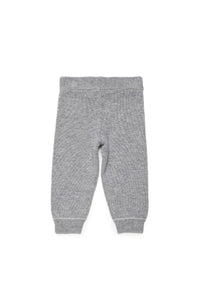Pantalon de survêtement à taille élastiquée en laine et cahemire - Inox Gray Melange