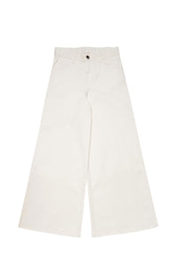 Flared denim trousers - White