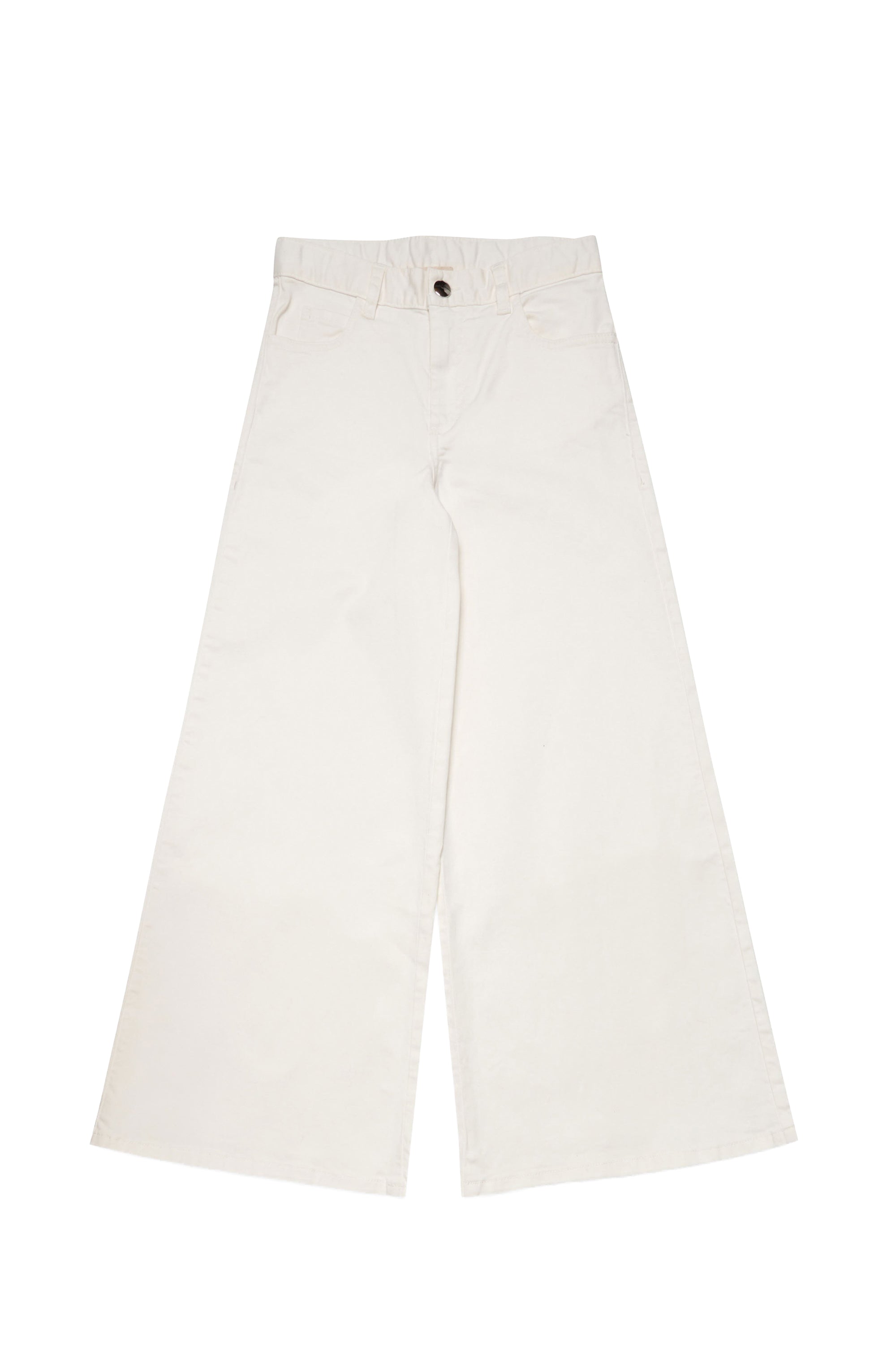 Flared denim trousers - White
