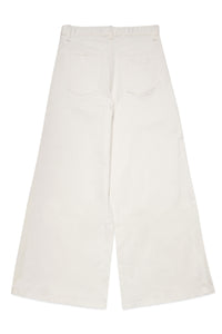 Flared denim trousers - White