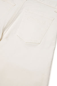 Flared denim trousers - White