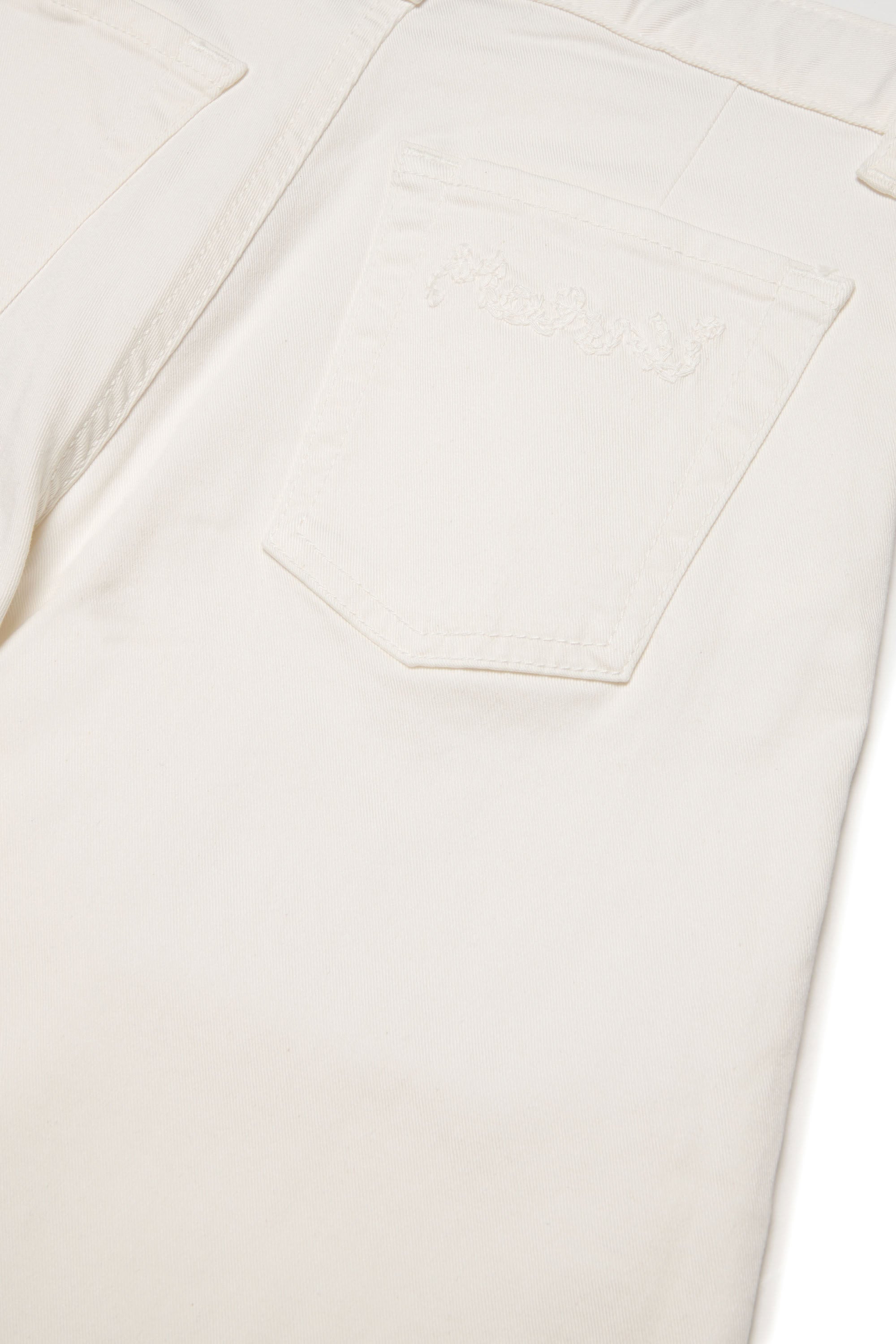 Flared denim trousers - White