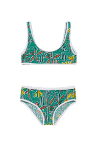 Print bikini set - Emerald Bright Green