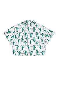 Printed shirt with pockets - White
