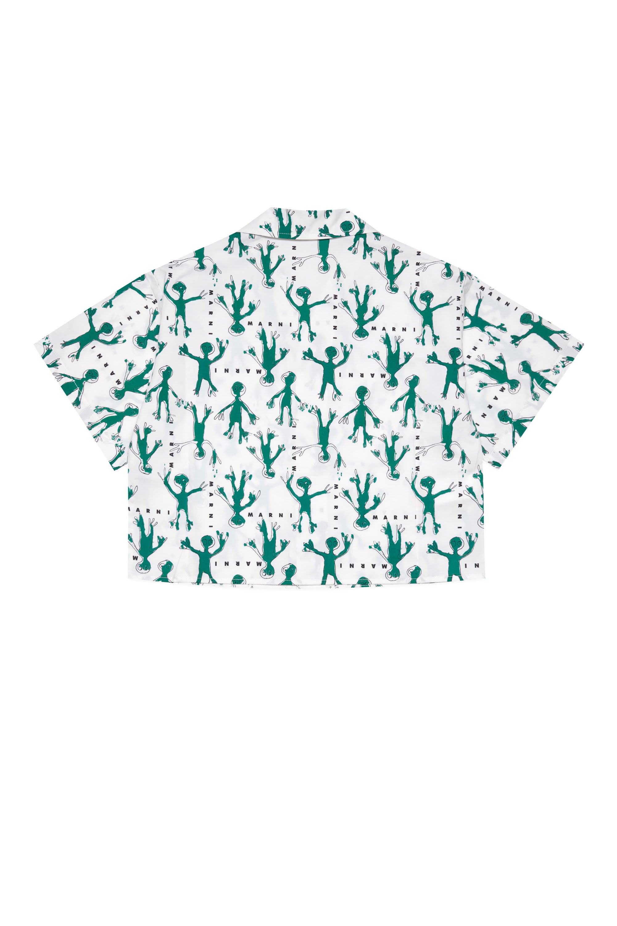 Printed shirt with pockets - White
