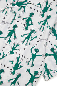 Printed shirt with pockets - White