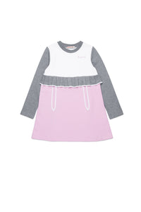 Long-sleeved ruffled dress - Lilac Sachet