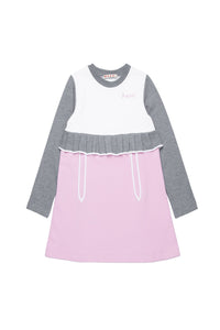 Long-sleeved ruffled dress - Lilac Sachet