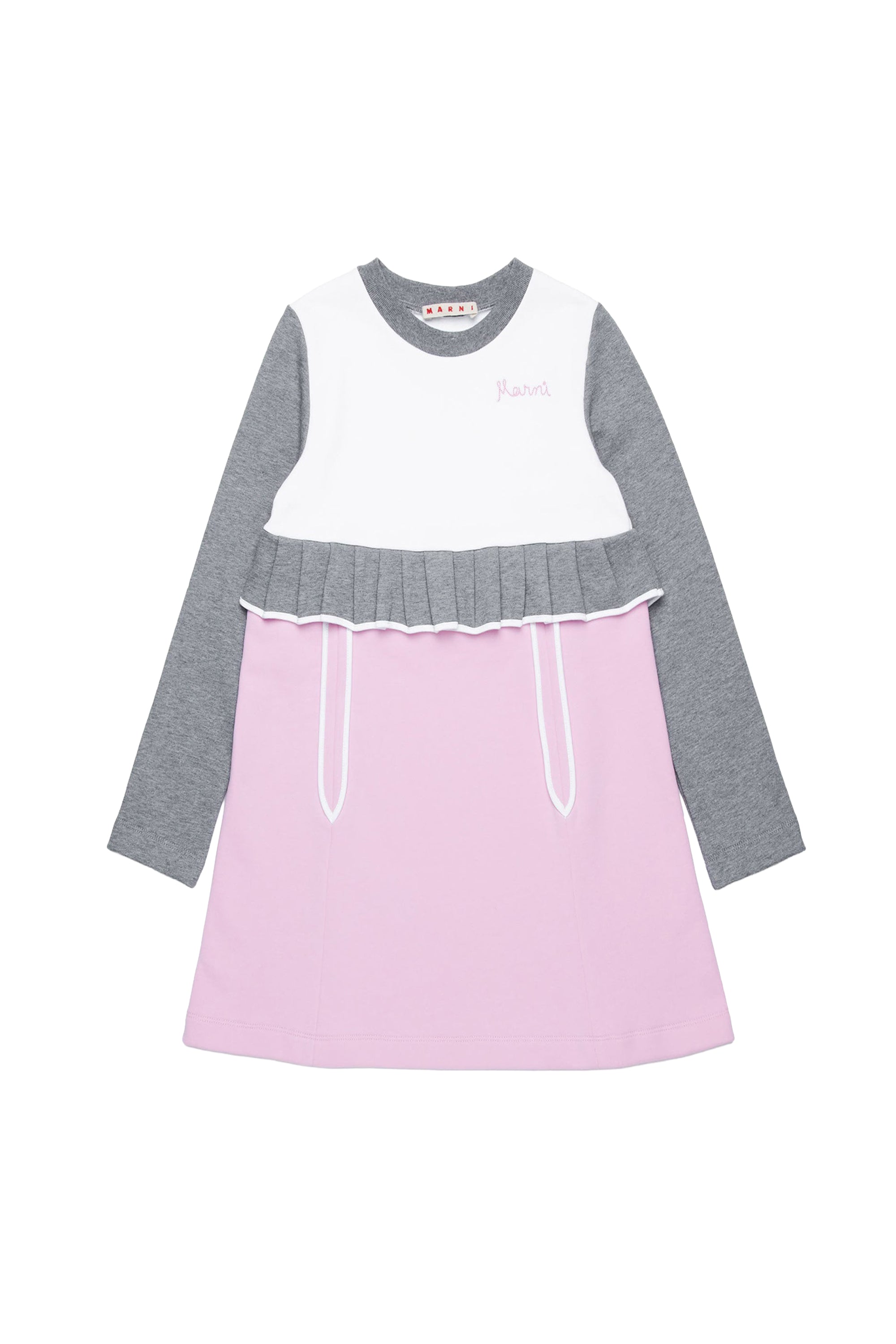Long-sleeved ruffled dress - Lilac Sachet