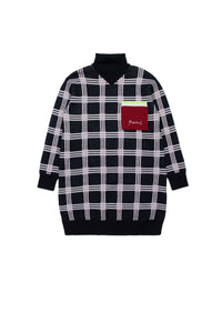 Robe à carreaux en laine - Black