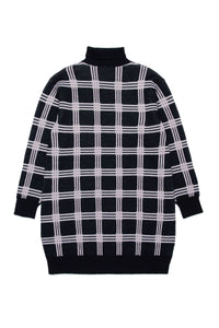 Robe à carreaux en laine - Black