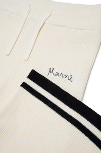 Knitted flared trousers - Natural
