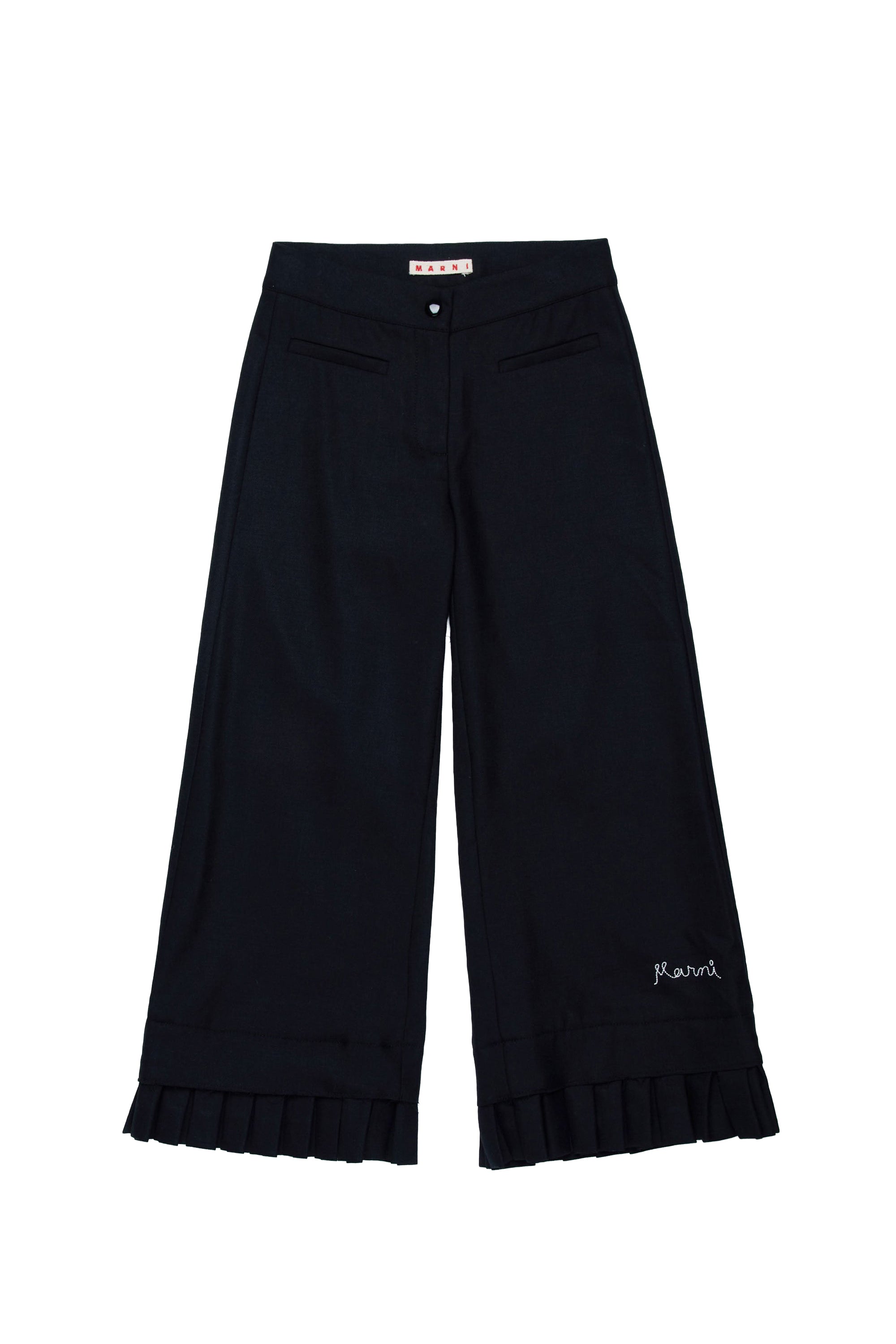 Wool flared trousers - Black