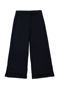 Wool flared trousers - Black