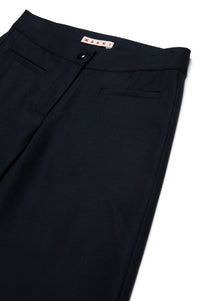 Wool flared trousers - Black