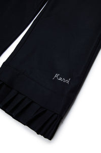 Wool flared trousers - Black