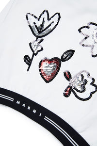Sweat à capuche avec sequins - Light Natural
