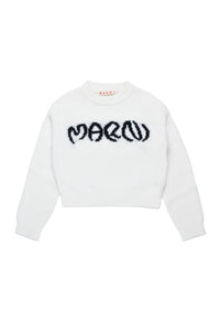 Jumper with wool logo - Natural