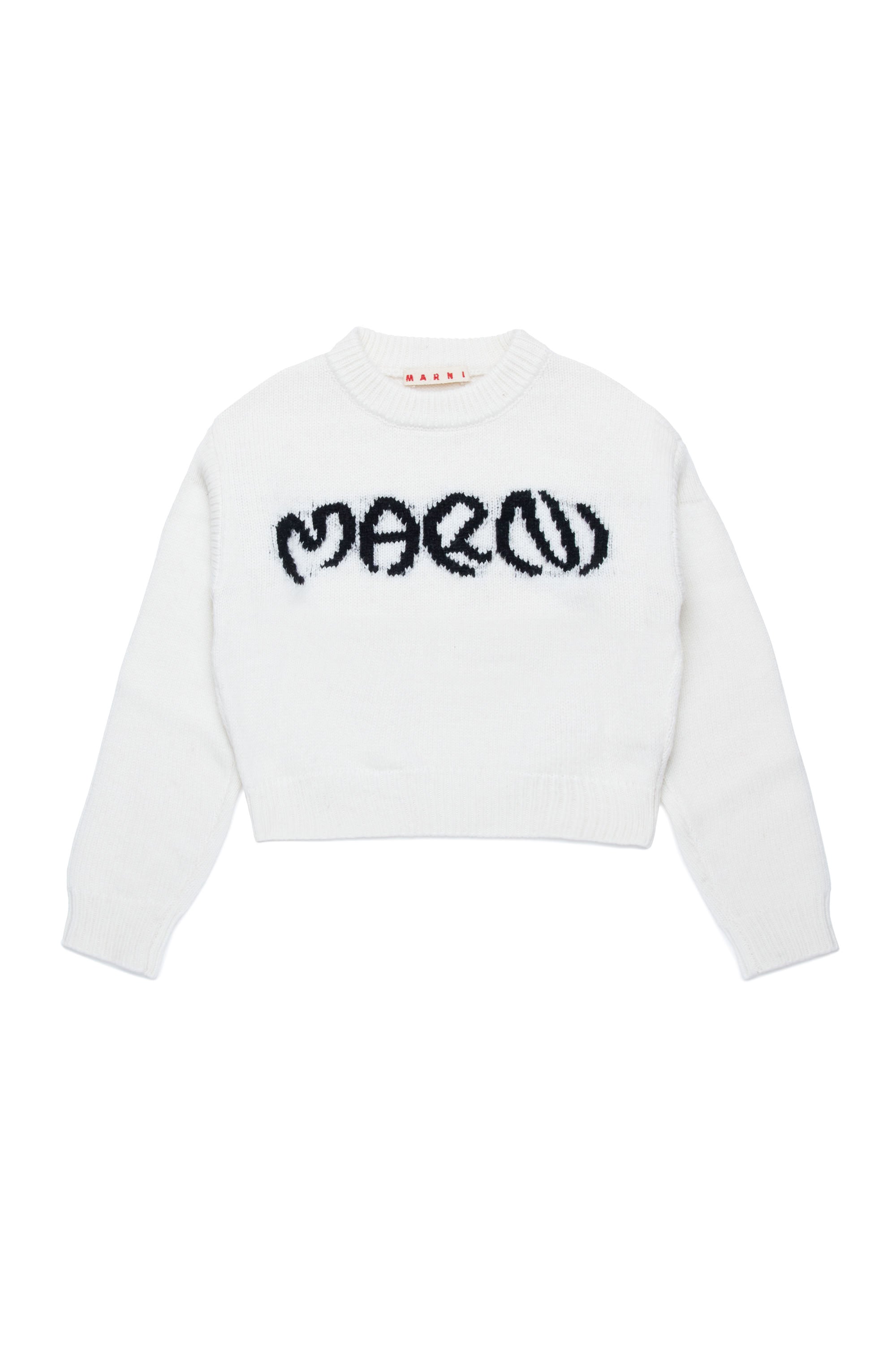Jumper with wool logo - Natural