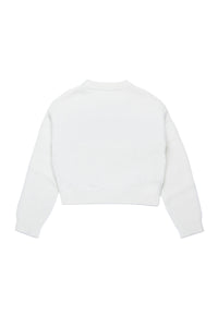 Jumper with wool logo - Natural