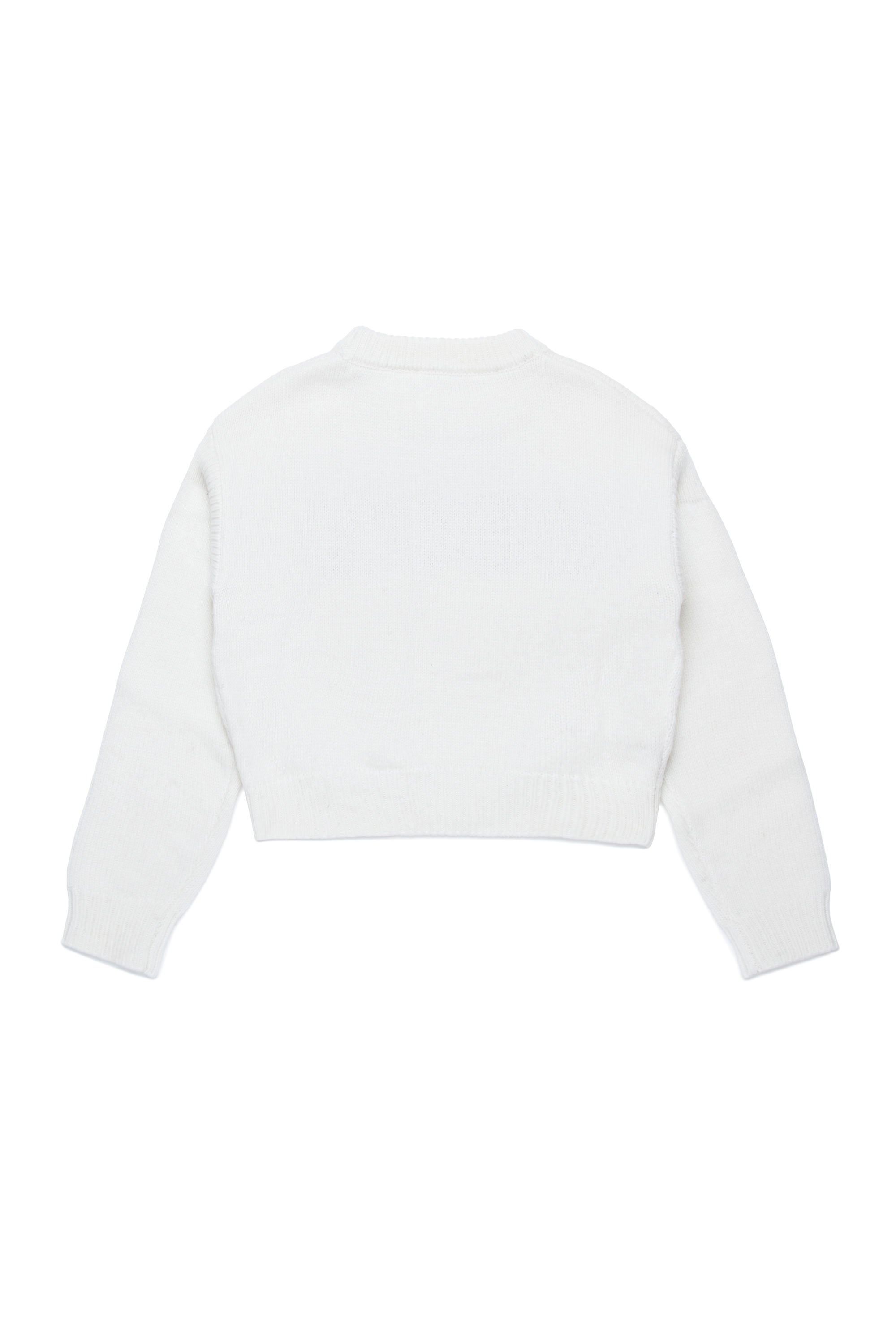 Jumper with wool logo - Natural