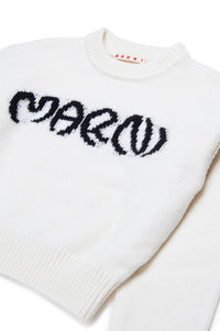 Jumper with wool logo - Natural
