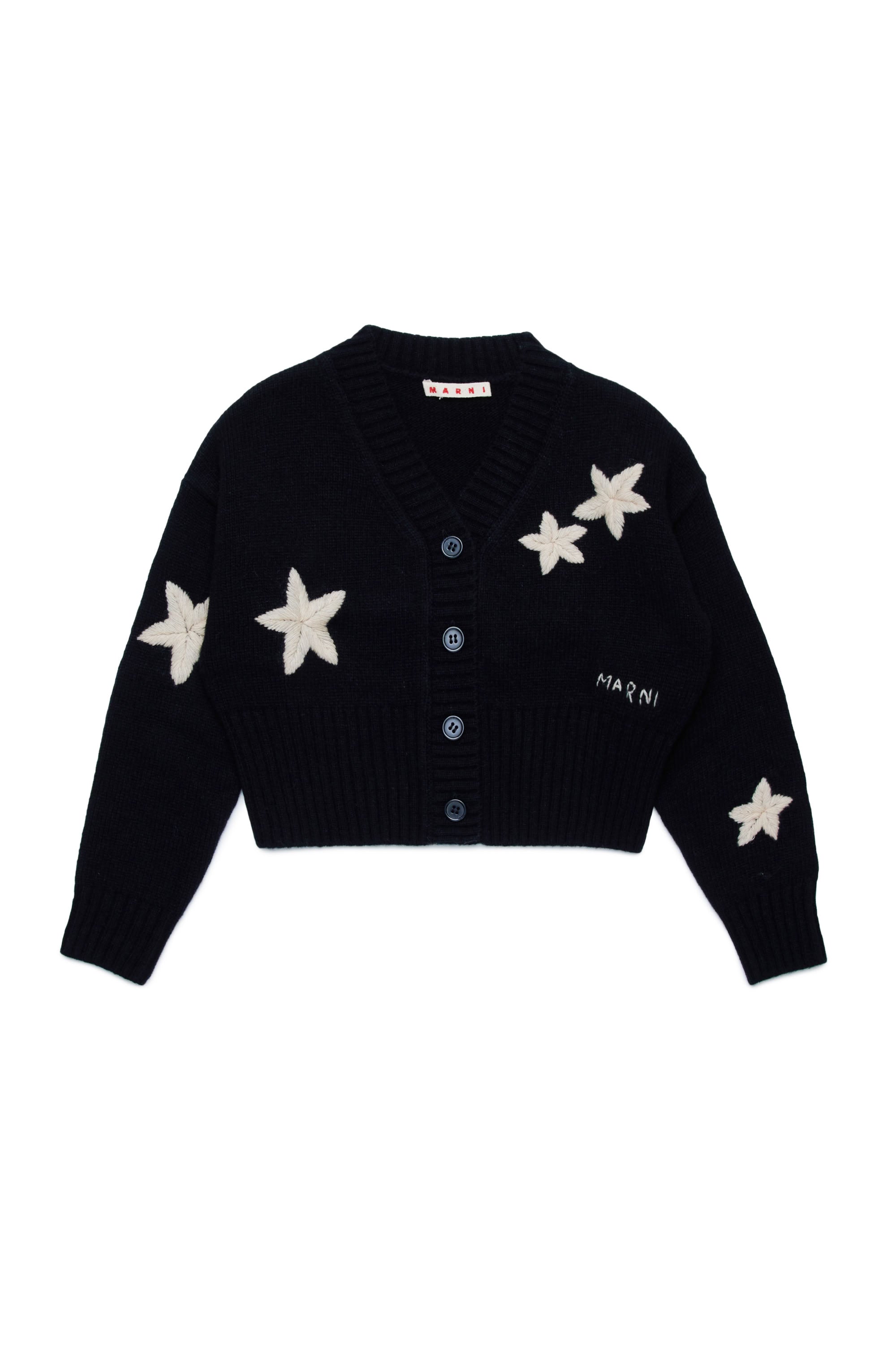 Wool print cardigan - Black