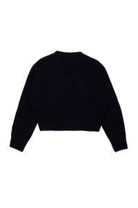 Wool print cardigan - Black