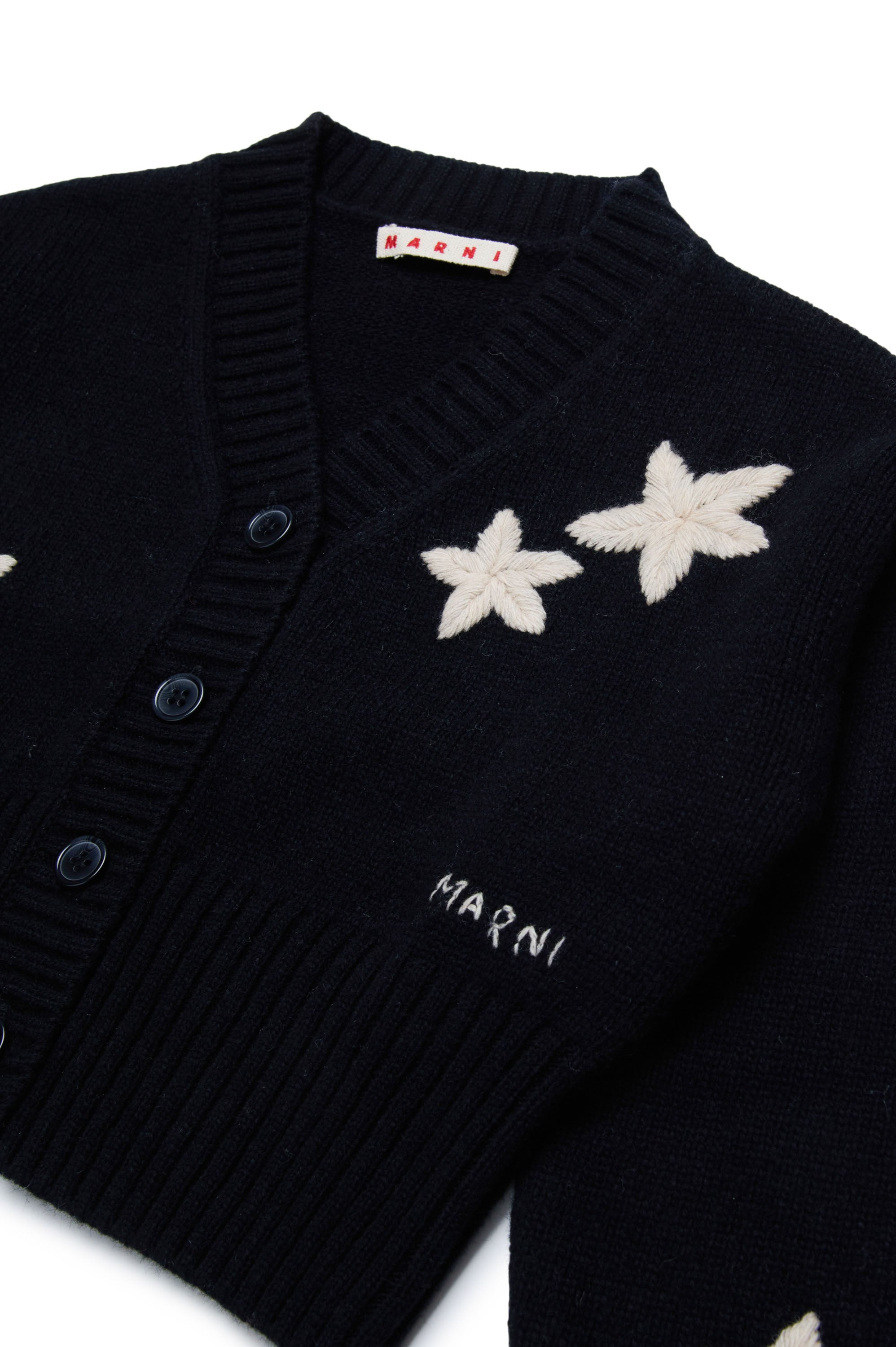 Wool print cardigan - Black