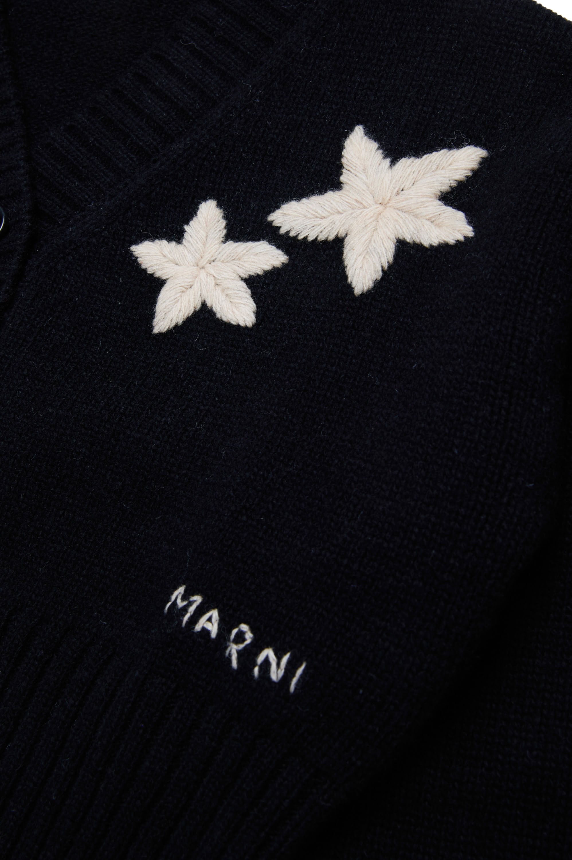 Wool print cardigan - Black