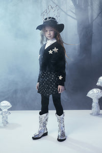 Wool print cardigan - Black