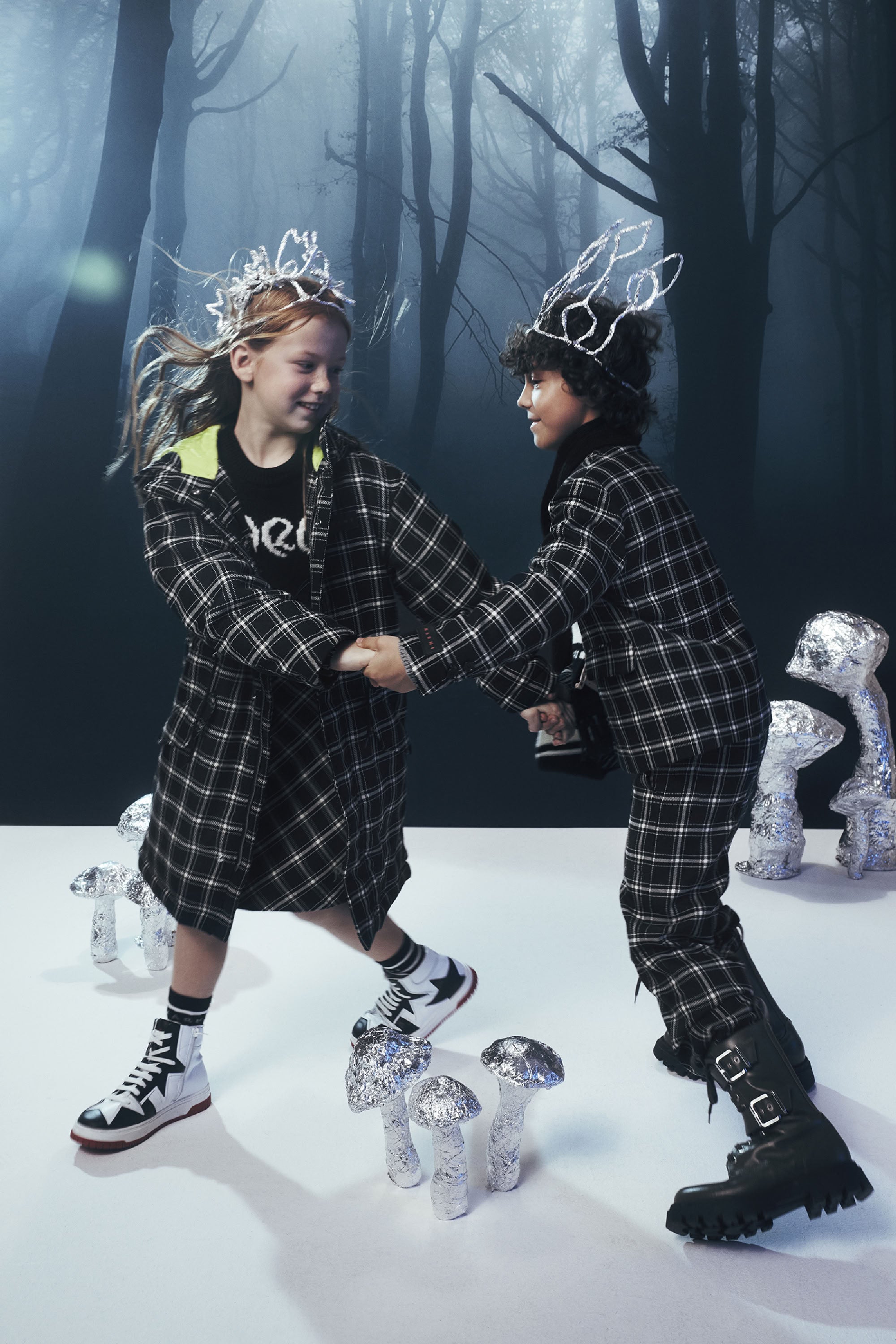 Parka à carreaux - Black