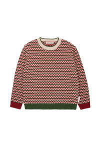 Pull à imprimé jacquard en laine - Deep Lichen Green