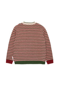 Pull à imprimé jacquard en laine - Deep Lichen Green