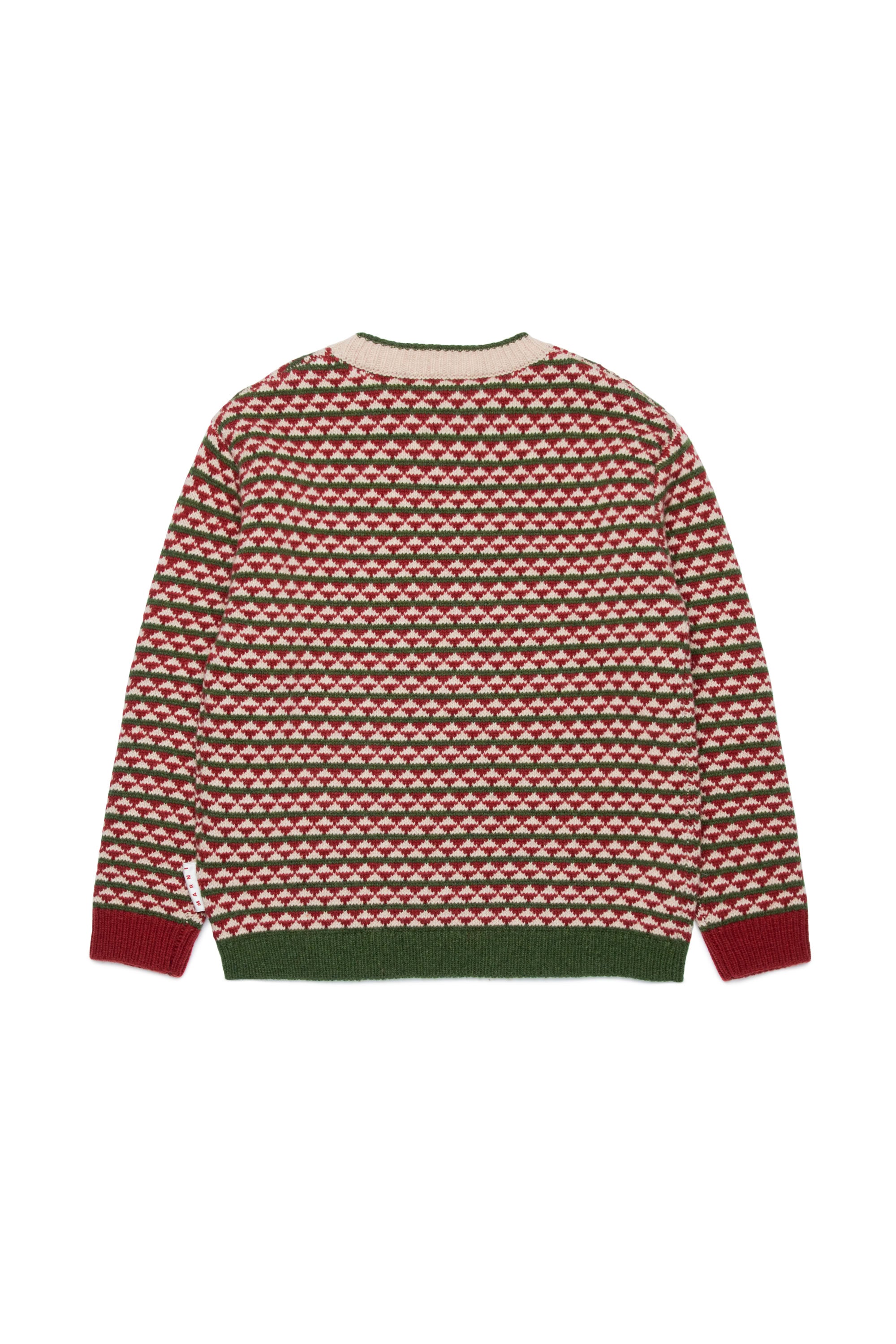 Pull à imprimé jacquard en laine - Deep Lichen Green