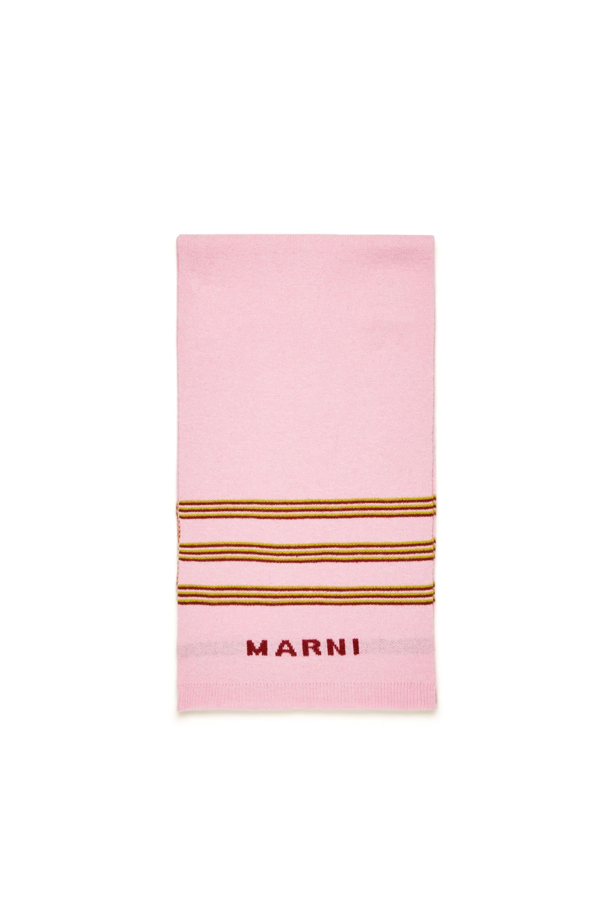Wool blend striped scarf - Lilac Sachet