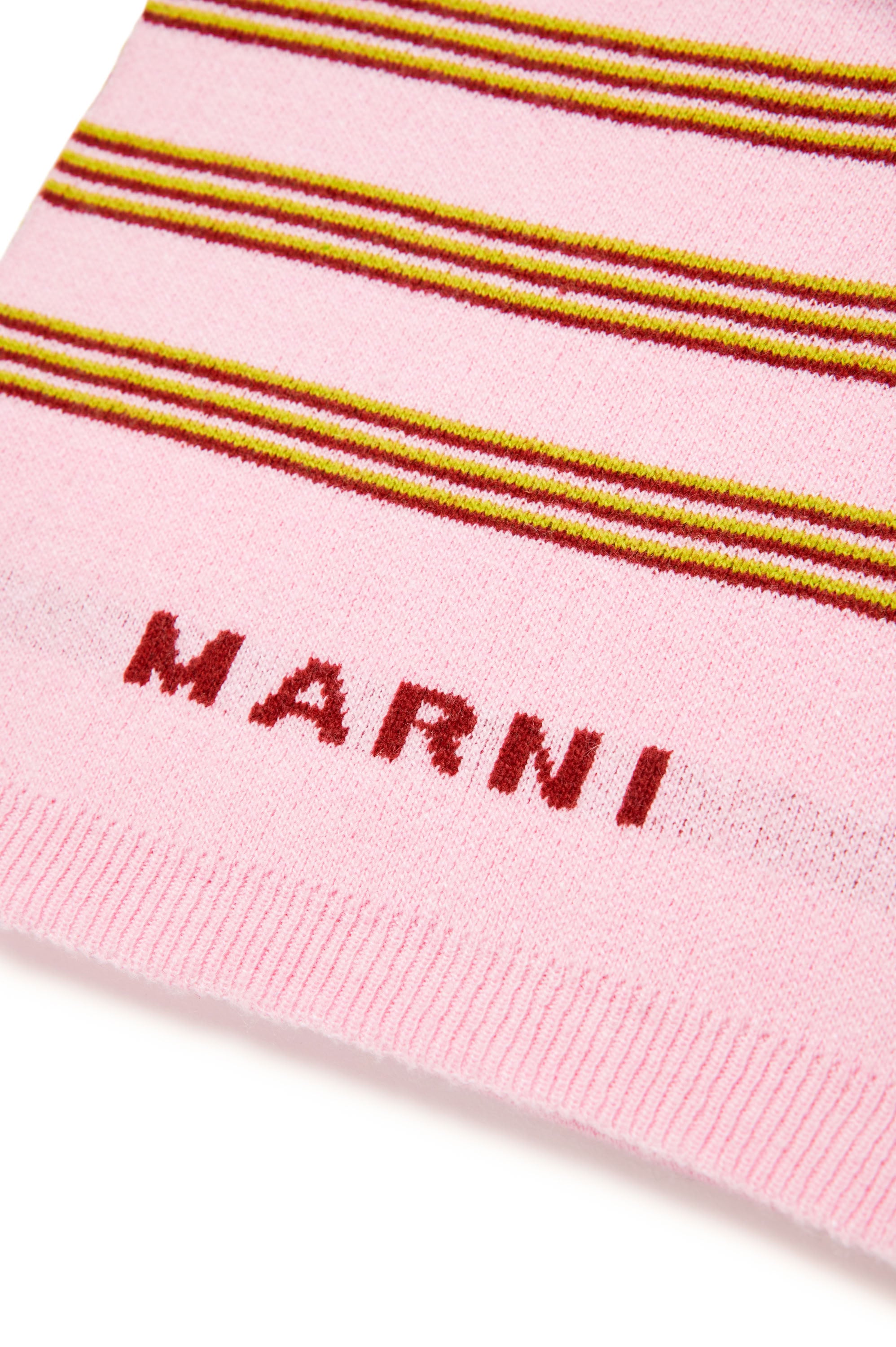 Wool blend striped scarf - Lilac Sachet