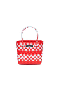 Check braided check bag - M Bright Red & White