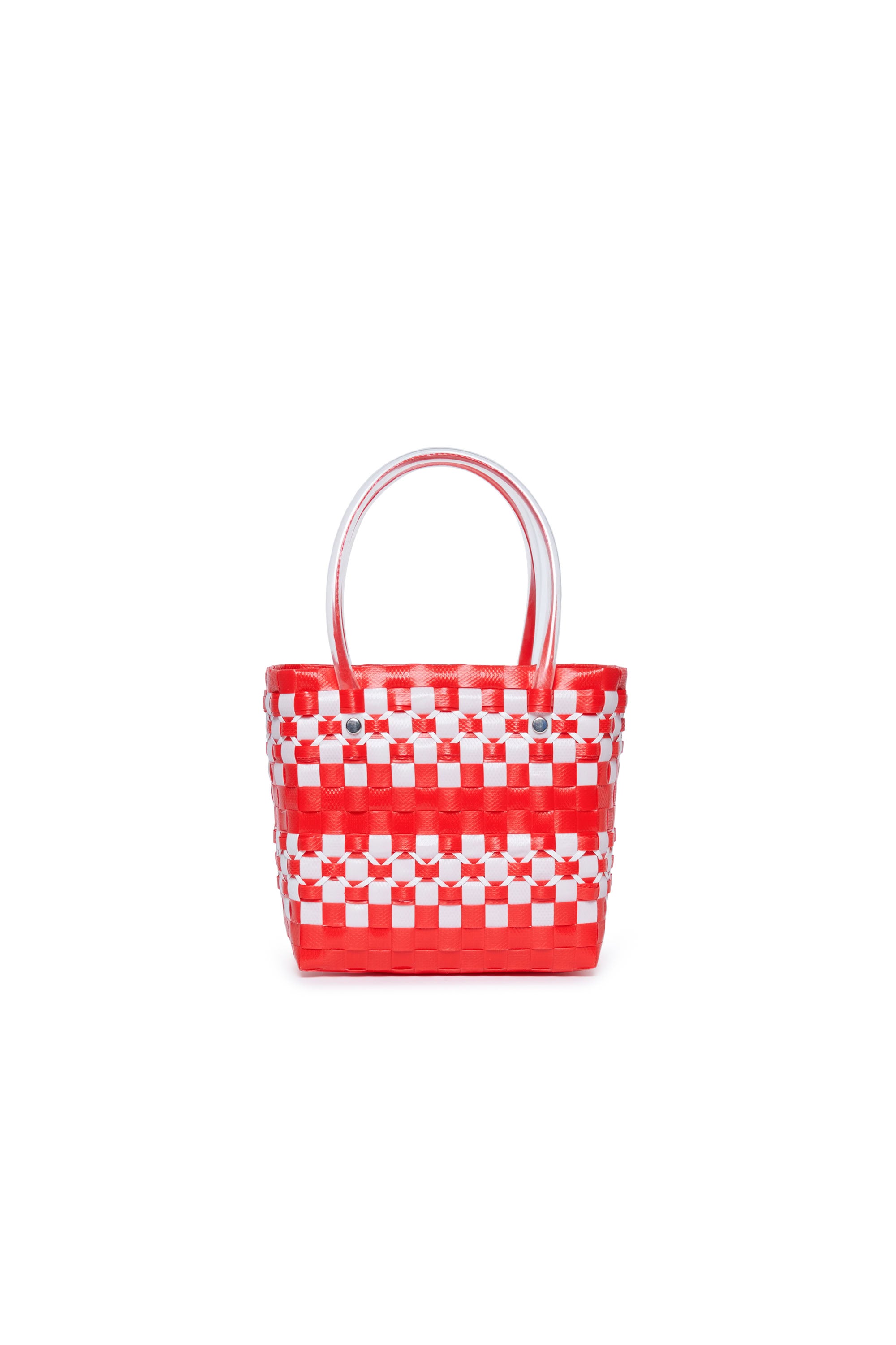 Check braided check bag - M Bright Red & White