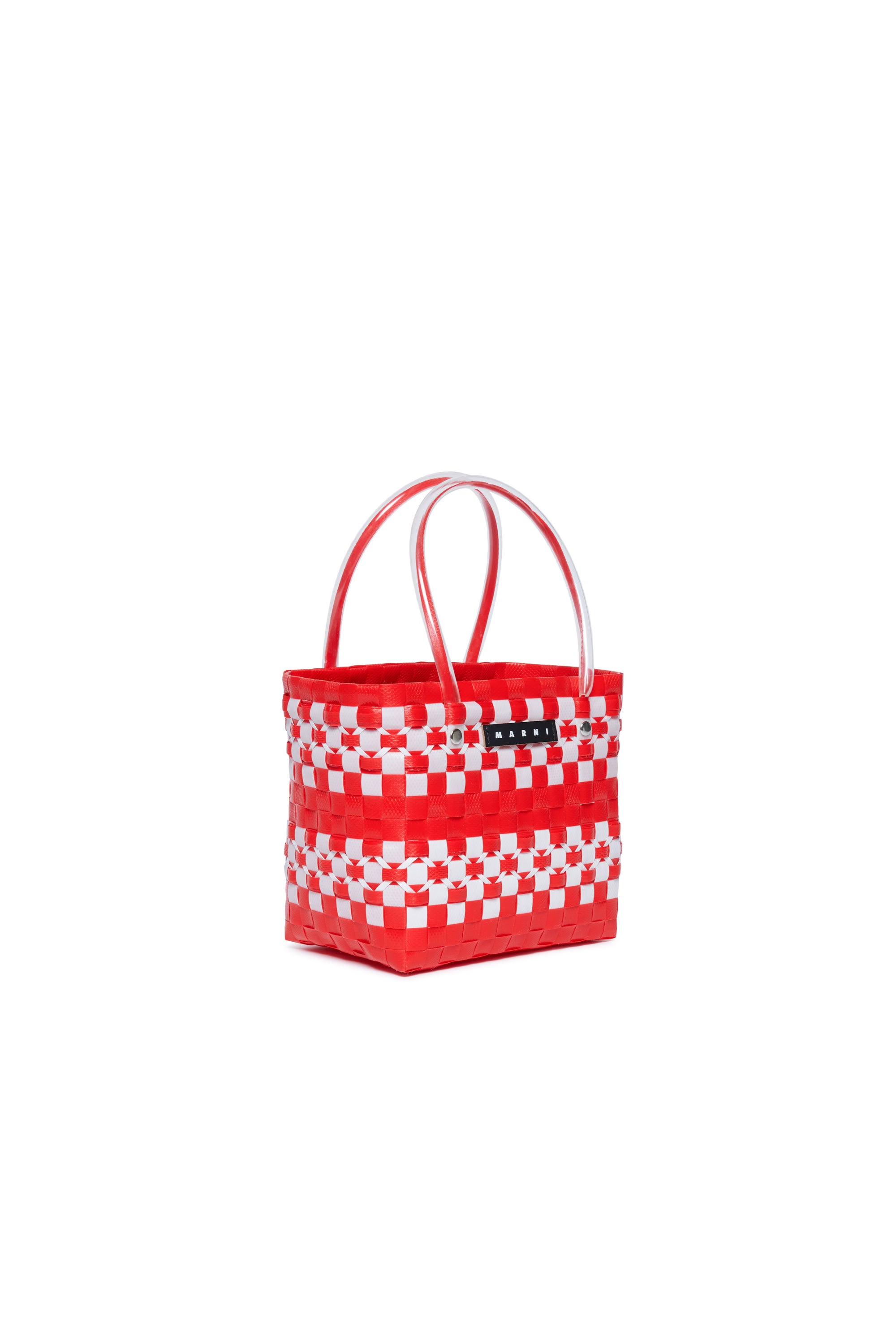 Check braided check bag - M Bright Red & White