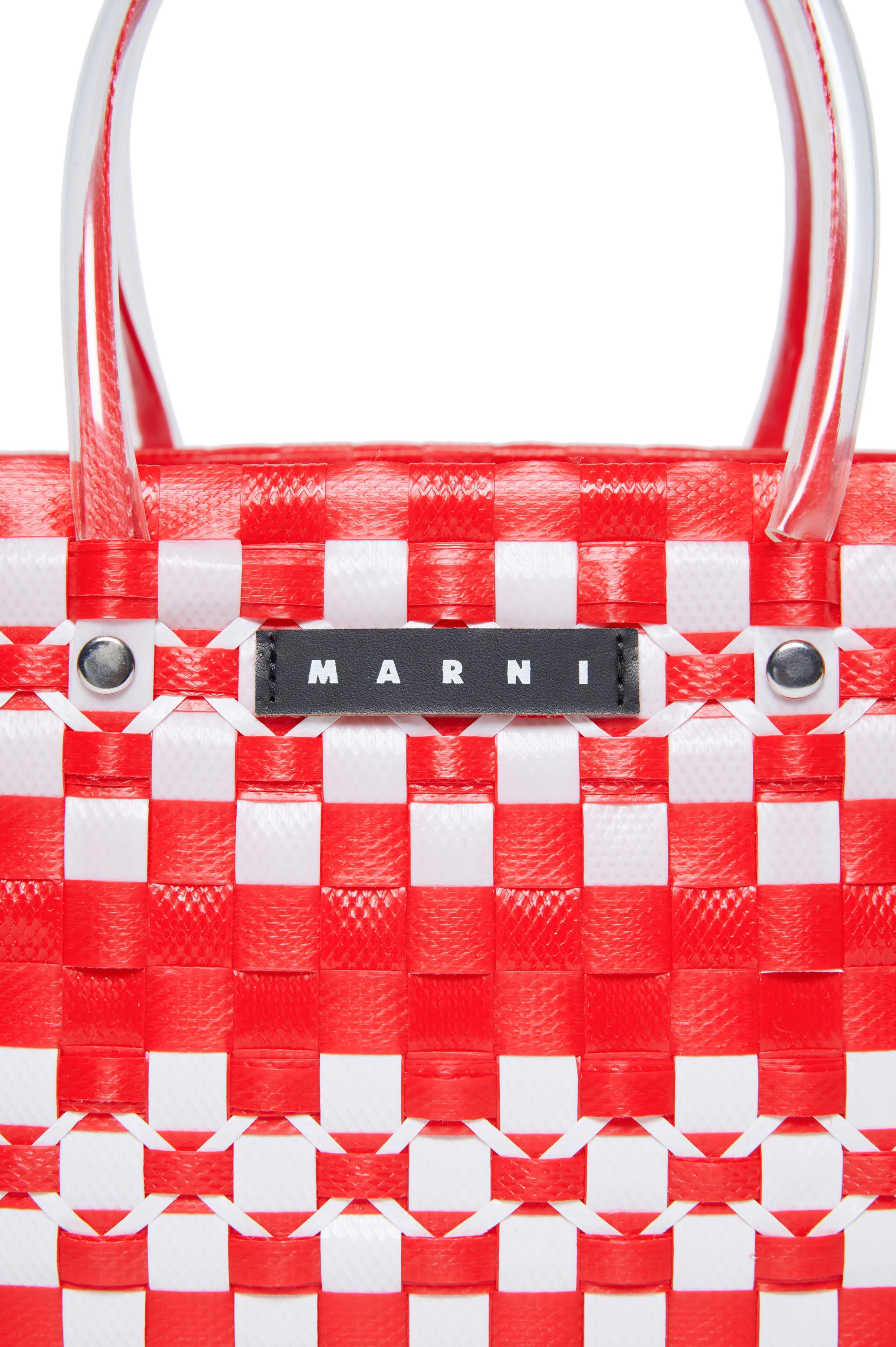 Check braided check bag - M Bright Red & White