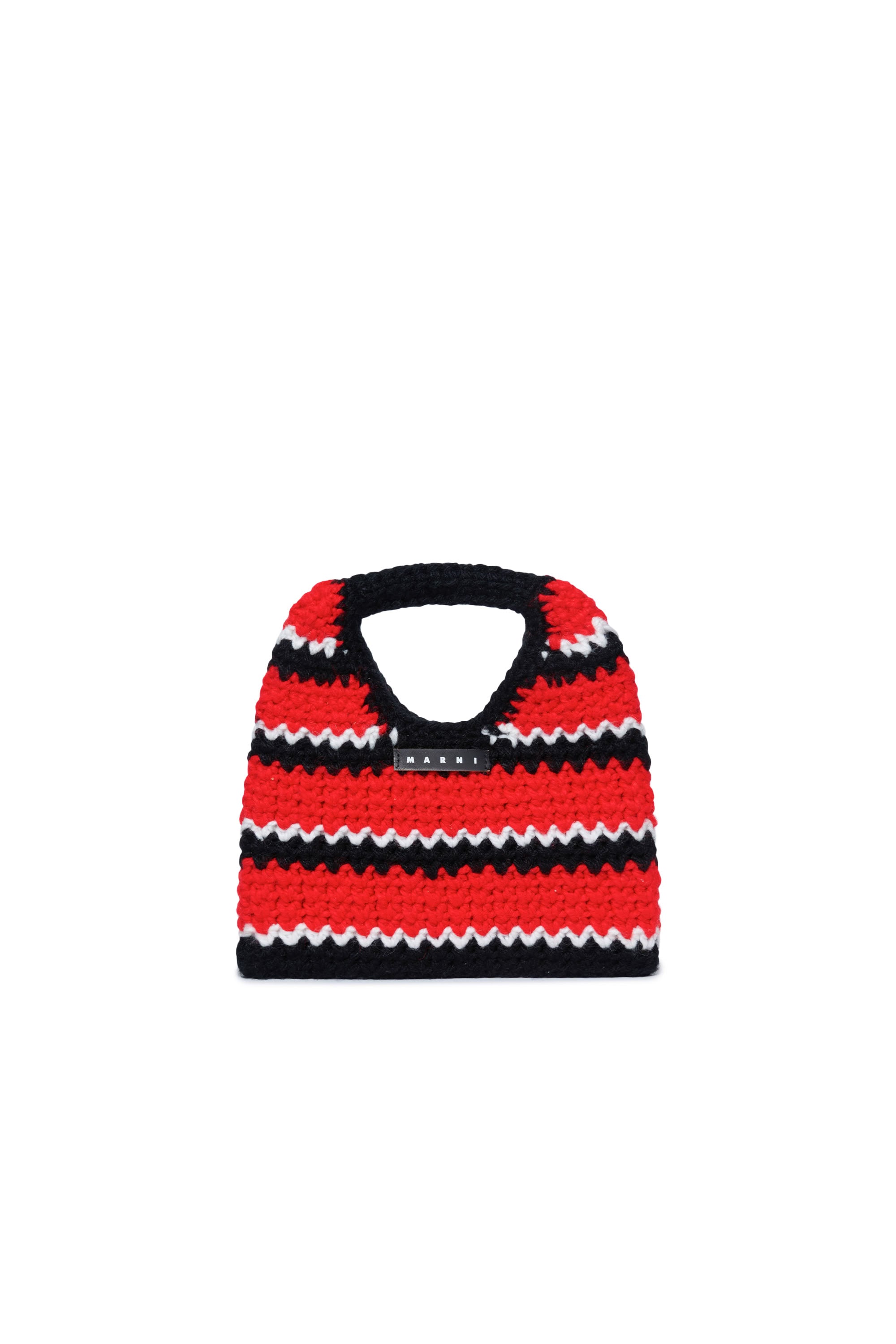 Jacquard print bag - M Bright Red & Black