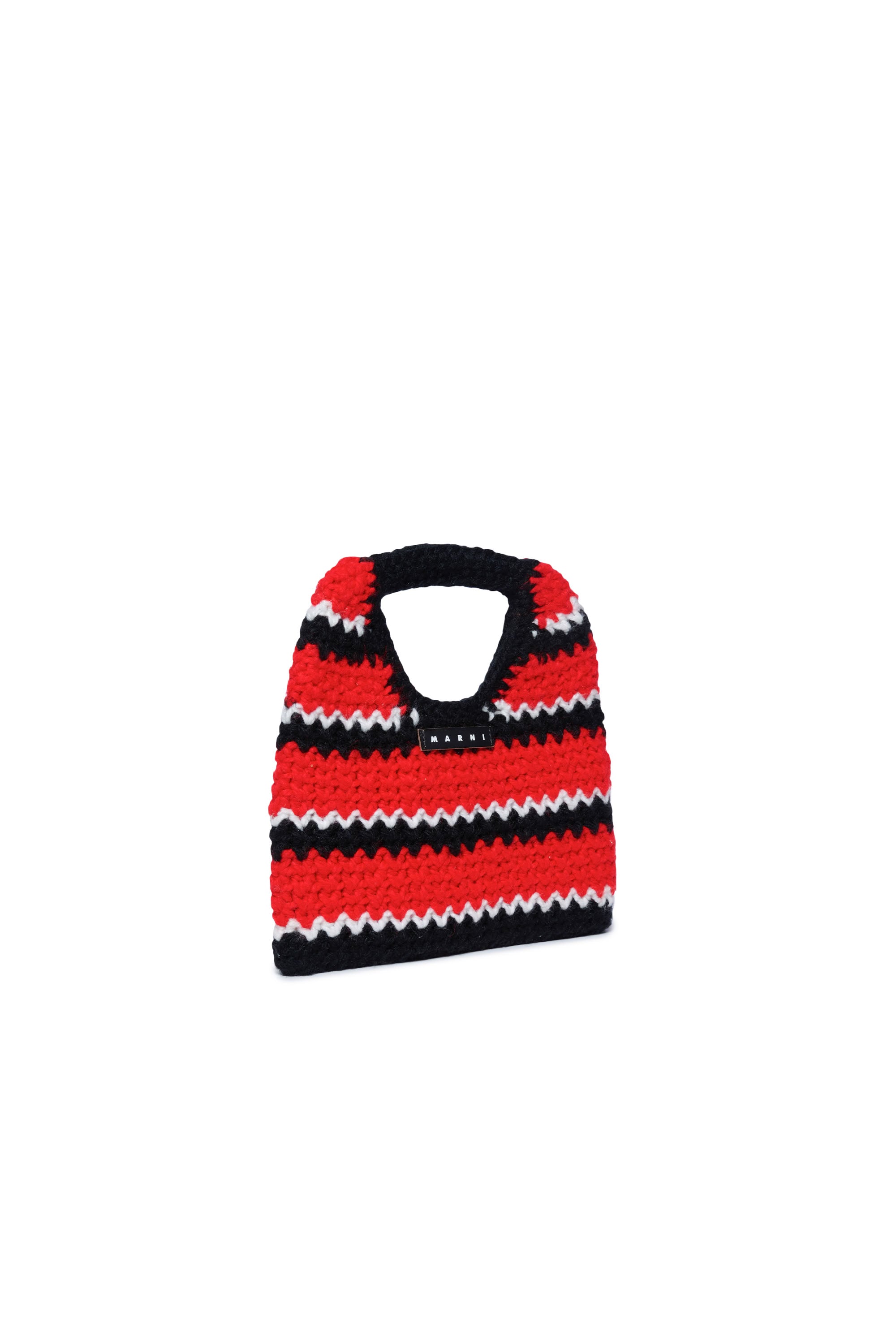 Jacquard print bag - M Bright Red & Black